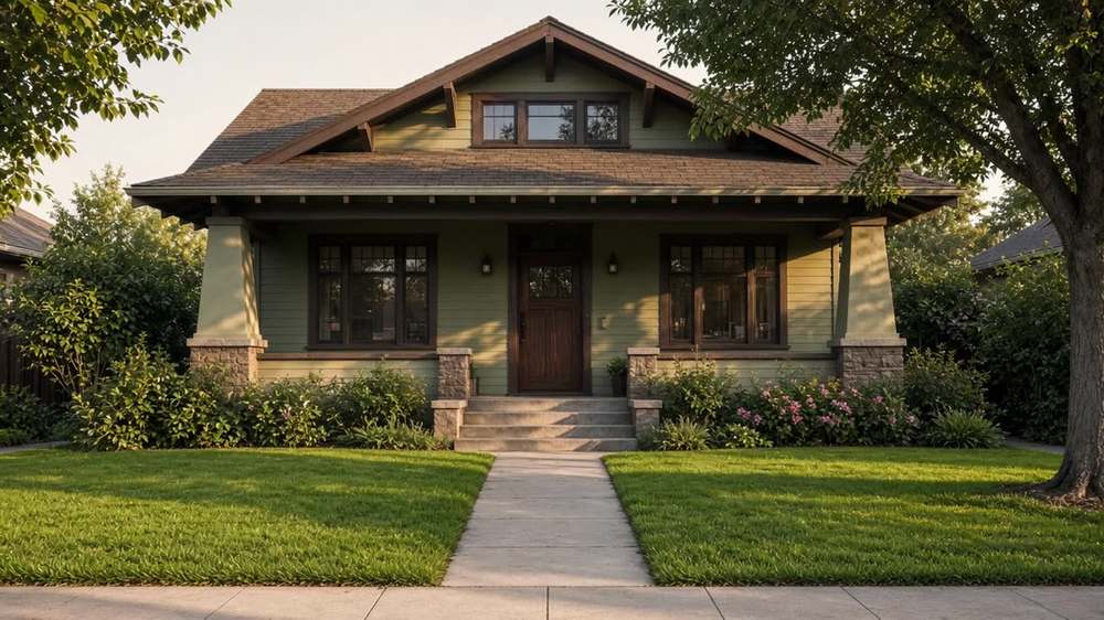 A house before the front yard is opened for a sewer line